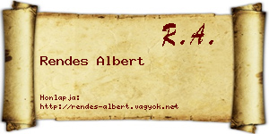 Rendes Albert névjegykártya