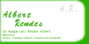 albert rendes business card